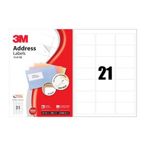 3M 라벨지 주소용 21칸 21321-100 100매