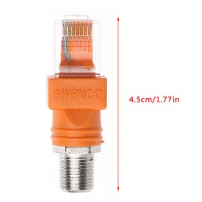 F 여성-RJ45 남성 동축 배럴 커플러 어댑터 RJ45-RF 커넥터 컨버터 오렌지, 1개