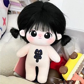 20cm 무속성 솜인형 바디 검정머리 청순한 인형 몸체 블랙헤어