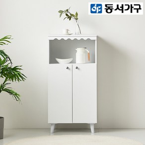 동서가구 토모 600 선반 겸 주방 양문 도어 수납장 DF636007, 화이트