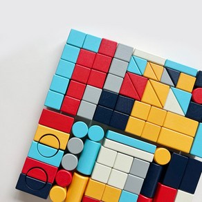 [폴리노리] 컬러 원목 블럭 100pcs, 1set, 1개