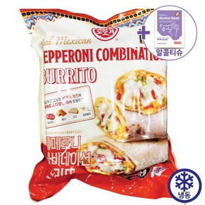 오뚜기 리얼 멕시칸 페페로니 브리또 750G(125G X 6개) [아이스박스] + 더메이런알콜티슈, 125g, 6개
