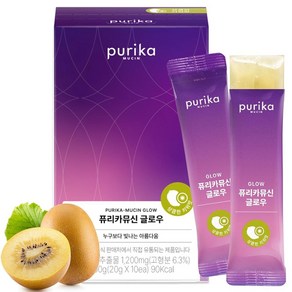 PURIKA MUCIN 1200mg 뮤신 콜라겐 펩타이드 젤리 스틱 비오틴 비타민 C 및 히알루론산 키위 맛 K-Beauty 피부 탄력성 네일 및 모발 지원 글로우 스, 10 Count (Pack of 1), 플럼, 200g, 1개