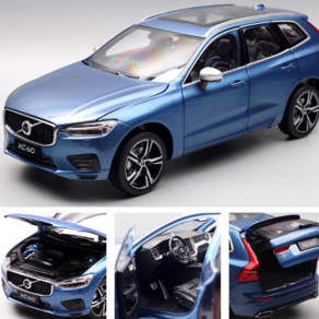 1/18 오리지널 볼보 XC60 XC40 XC90 S90L SUV 오프로드 자동차 다이캐스트 선물, [01] XC40 블루, 1개