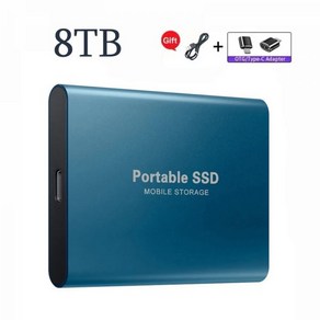 대용량외장하드10tb 대용량 휴대용 일체형 고속 외장 솔리드 스테이트 하드 드라이브 USB3.1 인터페이스 500GB SSD 노트북 Mac용 모바일 1TB, Blue 8TB