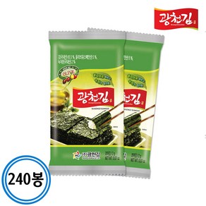 [광천김] 올리브 녹차 미니 도시락김 2gx240봉 한박스, 2g, 240개