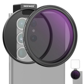 NEEWER 67mm ND2-ND32 iPhone 15 Po Max 14 13 Galaxy S22 S23 S24 Ulta 클립 온 가변 스마트폰