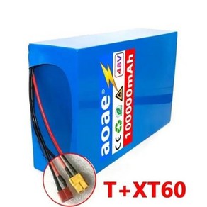 최신 18650 리튬 배터리 팩 전기 자전거 50A BMS 48V 100000mAh 13S8P 100AH 1000W, 06 T-XT60, 1개입