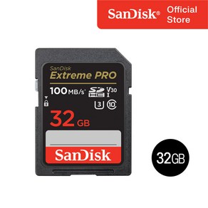 샌디스크 익스트림 프로 SD카드 SDHC 메모리카드 SDSDXXO 32GB, 1개