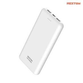 [넥스톰] 슬림핏 3포트 PD20W 고속 보조배터리 PD10000mAh + C타입 숏케이블 NXT-PD10000 화이트, NXT-PD10000 -1