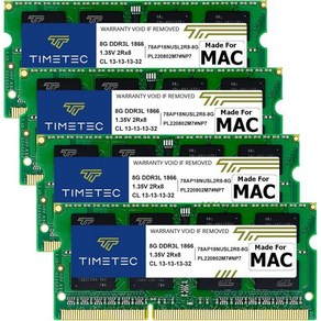 Timetec 32GB 램 4x8GB 애플 Late 2015 아이맥 DDR3메모리 업그레이드아이맥 17용, 32GB KIT(4x8GB)