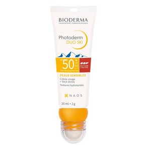 BIODERMA 프랑스 정품 바이오더마 포토덤 SPF50+ 듀오 스키 선크림 20ml + 립밤 2g, 1개