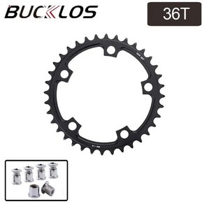 BUCKLOS 로드 바이크 체인링 시마노 크랭크셋용 자전거 크라운 2 배속 자전거 체인휠 110BCD 34-53T 5, 03 36T