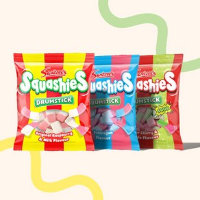 영국 스위즐스 젤리 스쿼시 드럼스틱 세트 Swizzels Squashies Dumstick, 140g, 3개