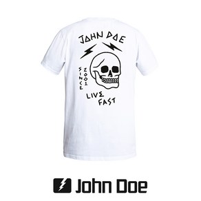 존도 바이크 티셔츠 T-Shit Live Fast Skull White JDS7060, S