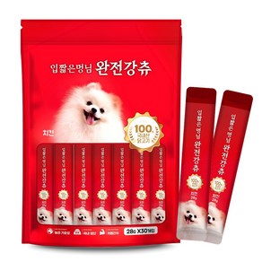 입짧은 멍님 완전강츄 대용량 사료 토핑용 노견용 짜먹는 강아지 간식, 28g, 60개, 치킨