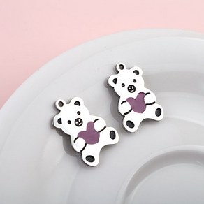 비즈아이 [8-110-12]써지컬스틸 펜던트 에폭곰돌이 13x19mm 1개