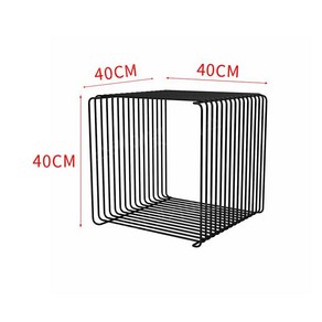 몬타나 팬톤 철제 와이어 모듈 선반 빈티지 스테인레스 간이 사이드테이블 낮은 협탁 이케아, 블랙40*40*40cm, 1개