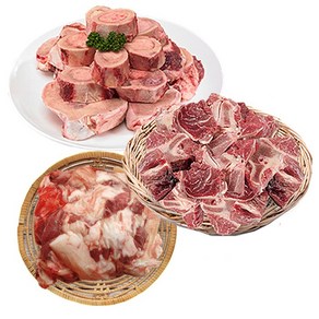 황금한우 사골 우족 통사태 잡뼈등 다양한 한우보신, 1개, 02_사골2kg+도가니600g+잡뼈1kg