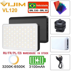 VIJIM 블랙 미니포켓 LED 카메라 조명, 1개, VL120