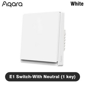 Aqaa 스마트 벽 스위치 E1 Zigbee 3.0 무선 조명 스위치 키 샤오미 미 홈 홈키트용 중성선 없음/포함, 1개, With Neutal 1key