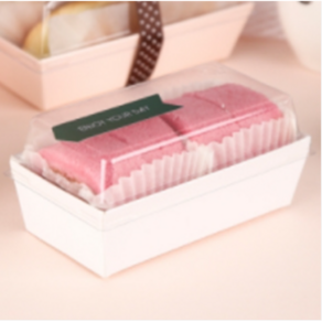 샌드위치 포장용기 (직사각-미니) 백색 / 샐러드 빵 쿠키 도시락 포장, 1개, 50개