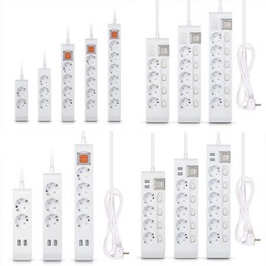 케이브 국산 현대 멀티탭 2800W 16A 메인 개별 스위치 2구 USB 단자 고용량 접지 2구 3구 4구 5구 6구 멀티 콘센트, 개별스위치 USB 5구멀티탭, 1개, 1.5m