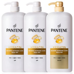 팬틴 대용량 극손상 케어 샴푸 린스 컨디셔너 1200ml 2개/3개, 1세트, 극손상 샴푸 2개+컨디셔너 1개