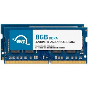 OWC 32GB 2x16GB DDR4 2666MHz PC421300 CL19 2RX8 SODIMM 1.2V 260핀 노트북 메모리 램 업그레이드 모듈, 16GB kit (2 x 8GB), 16GB kit (2x8GB), 2개