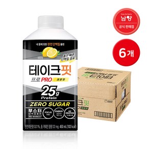 테이크핏 프로 부스터 제로슈거 레몬맛, 450ml, 6개