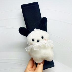 귀여운 산리오 포차코 차량용 안전벨트 커버 선물용, 흰색, 1개