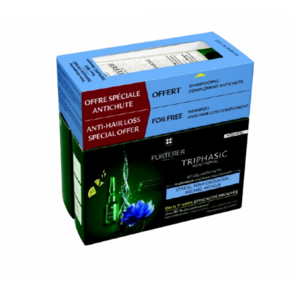 RENE FURTERER 르네휘테르 트리파직 리액셔널 헤어로스 트리트먼트+ 샴푸 12X5ml, 1개
