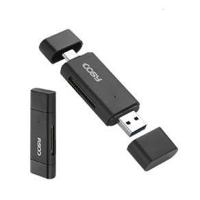 코시 타입C OTG USB3.0 PC겸용 카드리더기, CR3331C, 블랙, 1개