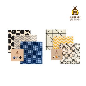 SupeBee 슈퍼비 밀랍 랩 트리플 스몰 팩(20x20cm) 2종, 힙스터(Hipste), 1개