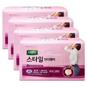 디펜드 스타일 언더웨어 슬림 여자 중형 20P x4팩-박스, 디펜드 스타일 언더웨어 파워 여자 대형 16P x4팩-, 20개입, 4개