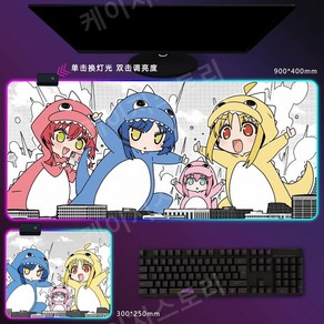 봇치더락 봇치더록 RGB 마우스패드 키보드 장패드 800x300mm 900x400mm, 3mm, Y, 1개