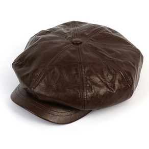 [유니버셜케미스트리] Cack Leathe Bown Belted Newsboy Cap 뉴스보이캡