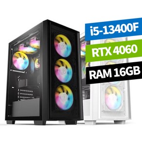 피씨스토어 베스트 게이밍PC i5 13400F RTX4060 조립컴퓨터, 500GB, 16GB, 블랙, ., Fee DOS