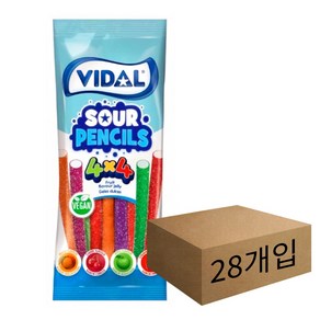 VIDAL 사우어 펜슬 젤리, 100g, 28개