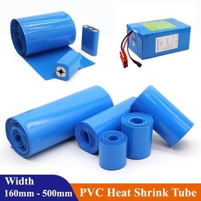 PVC 열 수축 튜브 18650 Lipo 배터리 팩 160mm 500mm 절연 보호 필름 랩 리튬 케이스 케이블 슬리브 파란색 1m 10m, [01] Blue, [01] Width 160mm Dia102mm, [01] 1 mete, 1개