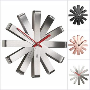 움브라 리본벽시계 무소음 12인치 Umba Ribbon Wall Clock, Stainless Steel