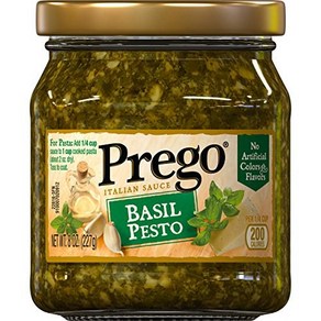 Pego Pasta Sauce Basil Pesto Sauce 8 Ounce Ja 프레고 파스타 소스 바질 페스토 소스 8온스 병, 226g, 1개