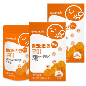 굿앤키즈 내츄럴플러스 유아용 맛있는 멀티비타민 구미 270g