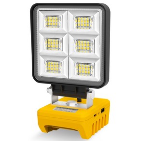 디월트용 휴대용 LED 작업등 무선 조절식 베이스 충전식 플러드 라이트 배터리 없음 5200LM 48W, 1개, 1) 48W Without battery