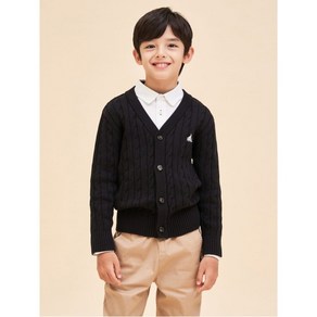 [BEANPOLE KIDS] [Essential] 면 케이블 가디건 블랙 (BI415AUE15)