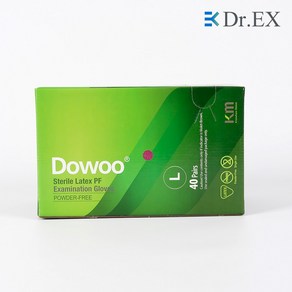 Dowoo 멸균 라텍스 진료용 글러브 도우 L - 40PAIRS/CASE x 2세트