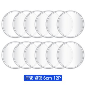 CTR 12P 미끄럼방지 논슬립패드 원형, 12개, 투명, 원형6cm