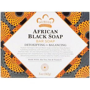 Shea Moistue NUBIAN HERITAGE 누비안 헤리티지 아프리칸 블랙 소프 141g 시어버터 [병행 수입품], 142g