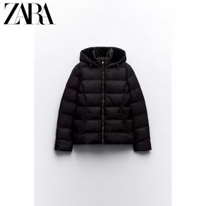 ZARA 가을/겨울 새로운 여성용 플러시 스탠드 칼라 후드 패딩 재킷 08073204