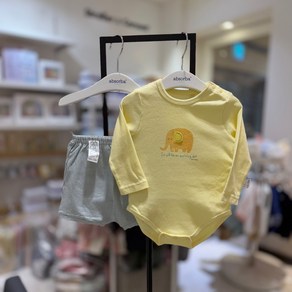 [압소바] 봄특가 /간절기에 입기 좋은 얇은 긴팔 바디슈트 /둥이 선물로 강추 /반바지 실내복이 세트로*이프바디슈트SET*